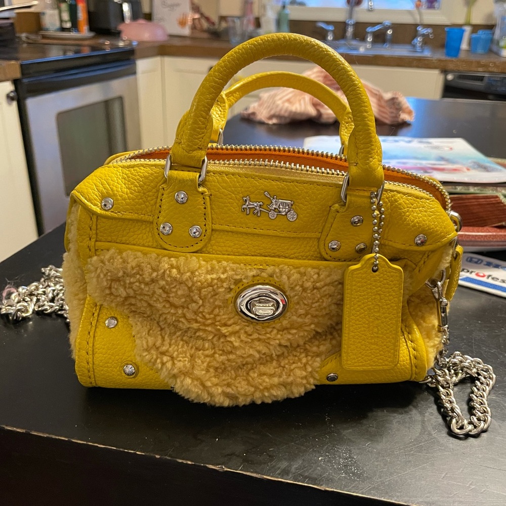 Coach shearling Sherpa mini bag purse - Rhyder style